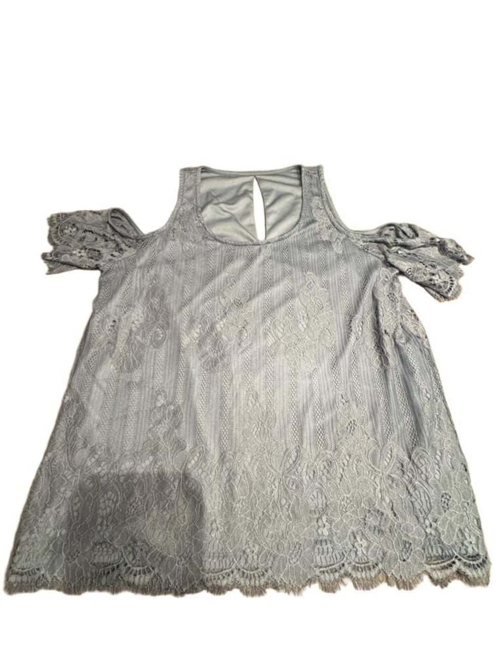 Alya Cold Shoulder Lace Blue Top